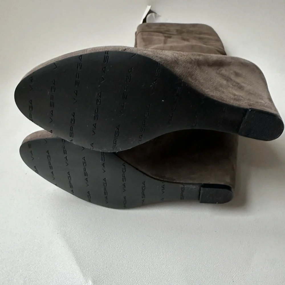 Via Spiga Wedge Tall Boots Adina Suede Size 7